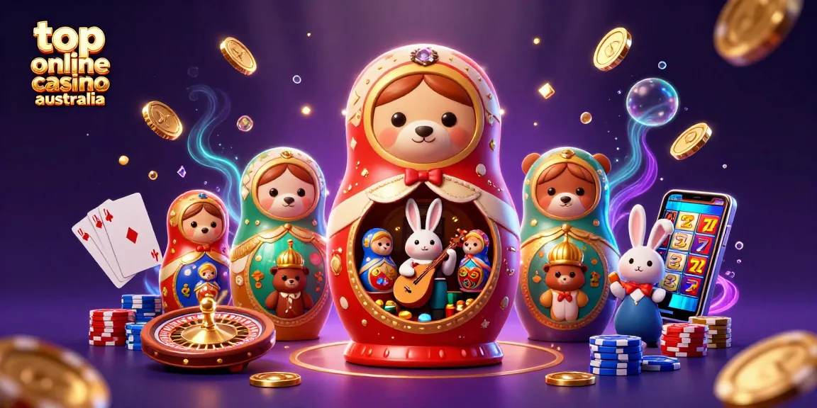 Experience the thrill of top online casino Australia with 3D cartoon characters and casino elements.