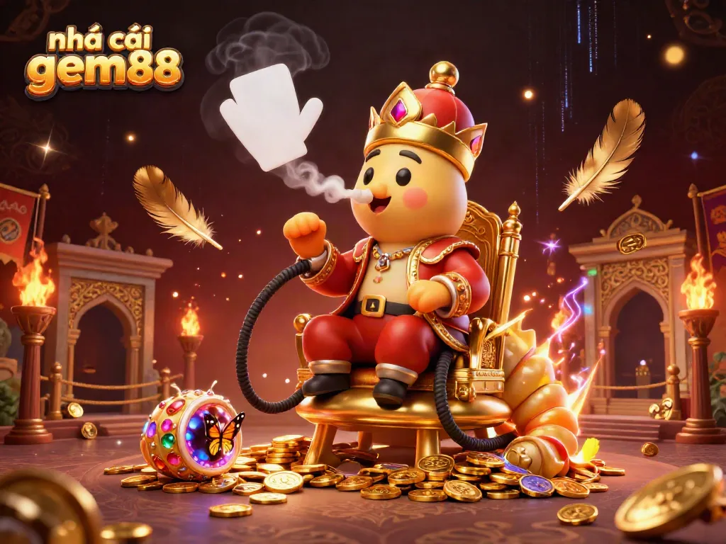 Experience thrilling action at nhà cái gem88 with a 3D visual of a dynamic casino scene.