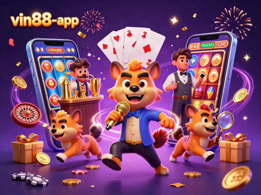 Experience the thrilling excitement at vin88-app with engaging hyenas bringing the casino to life.