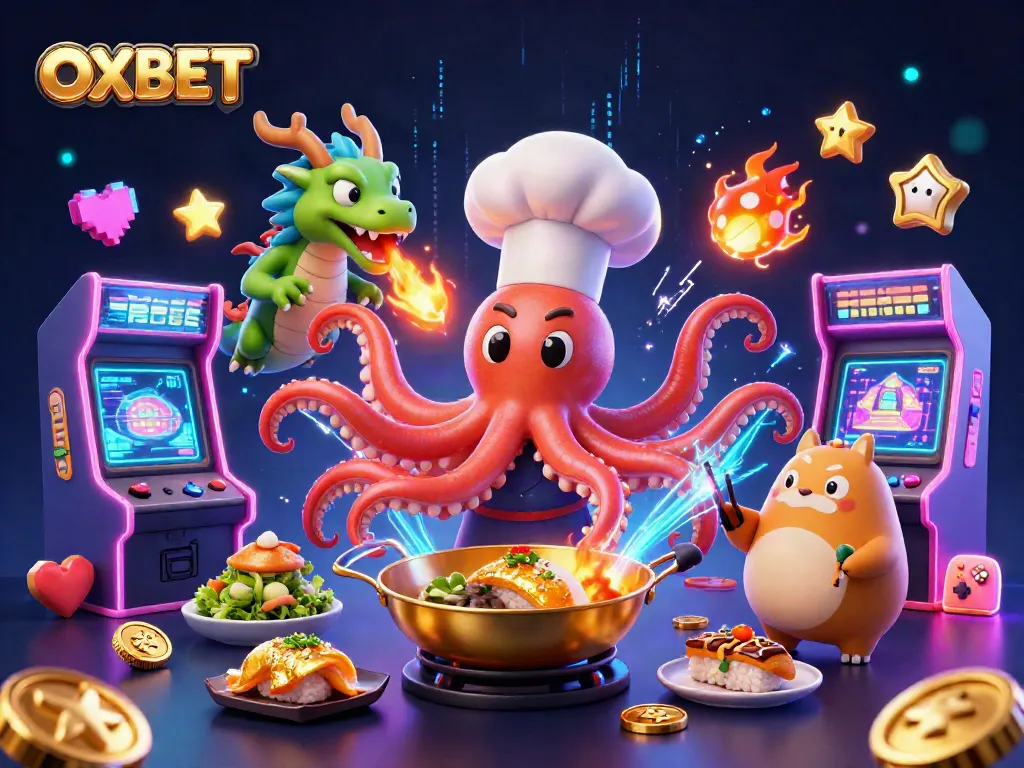 Play exciting games at OXBET with vibrant characters and a dynamic digital casino atmosphere.